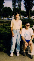 Сергей Иванович Захаров с сыном на отдыхе после турнира, 1994 года